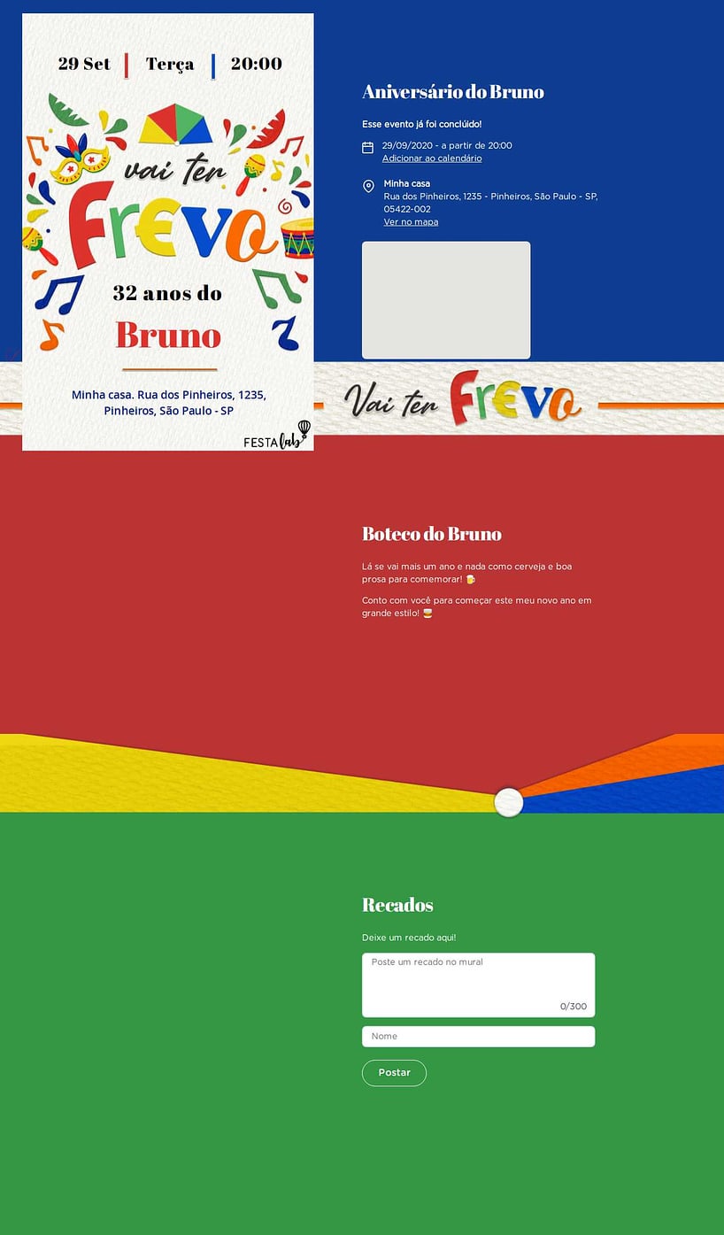 Convite online de aniversário - Vai ter Frevo| FestaLab