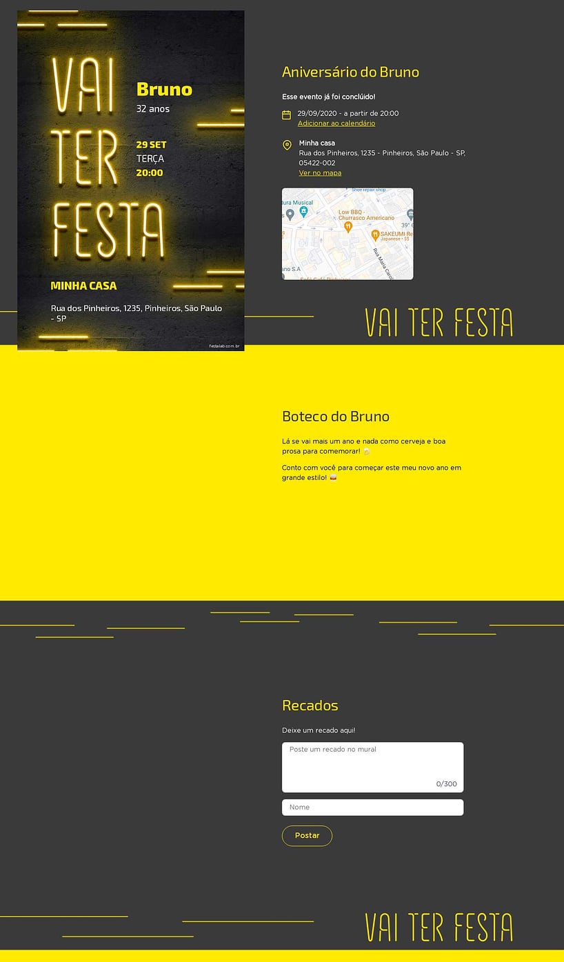 Convite online de aniversário - Vai ter Neon| FestaLab