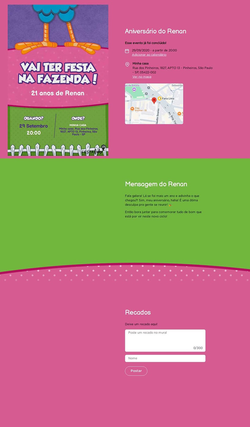 Convite online de aniversário - A Galinha Pintadinha Rosa| FestaLab