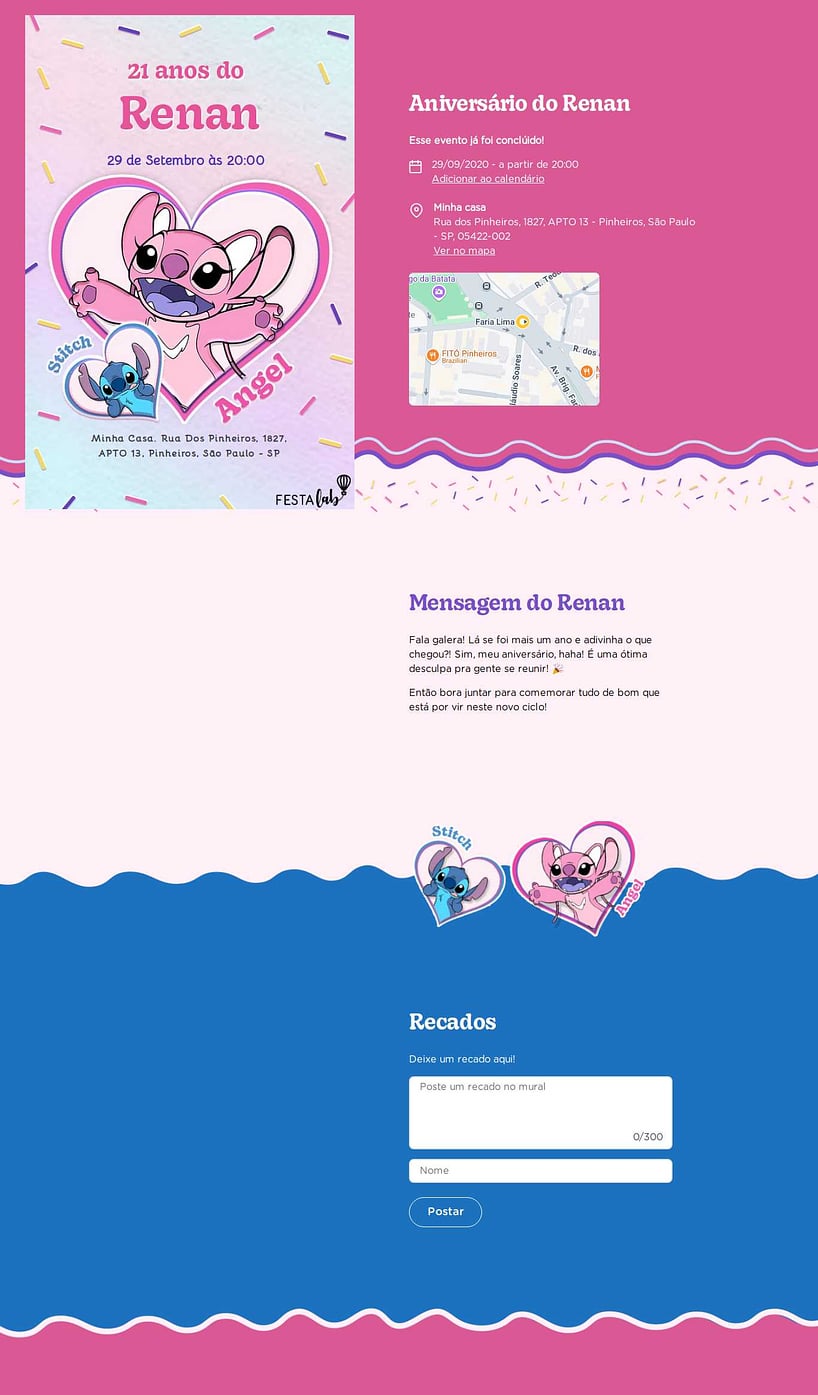 Convite online de aniversário - Angel| FestaLab