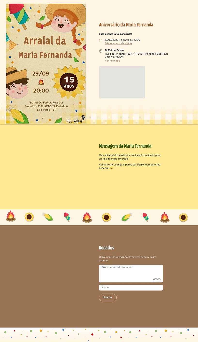 Convite online de aniversário - Arraiá da Alegria| FestaLab