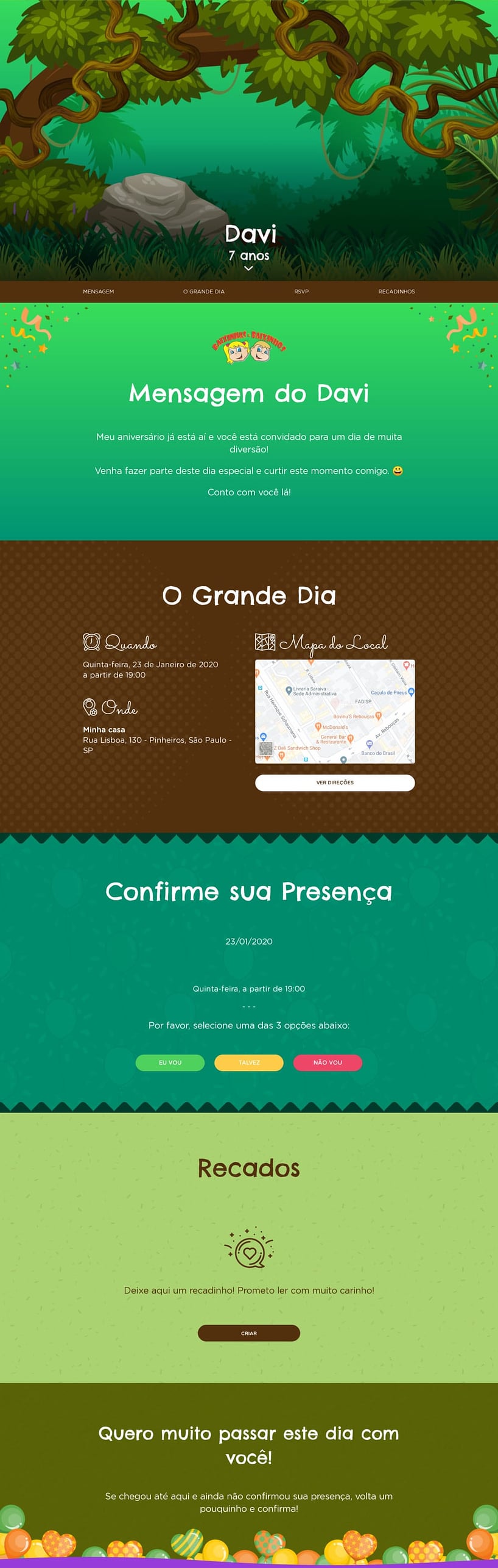 Convite online de aniversário - Baixinhos e Baixinhas| FestaLab