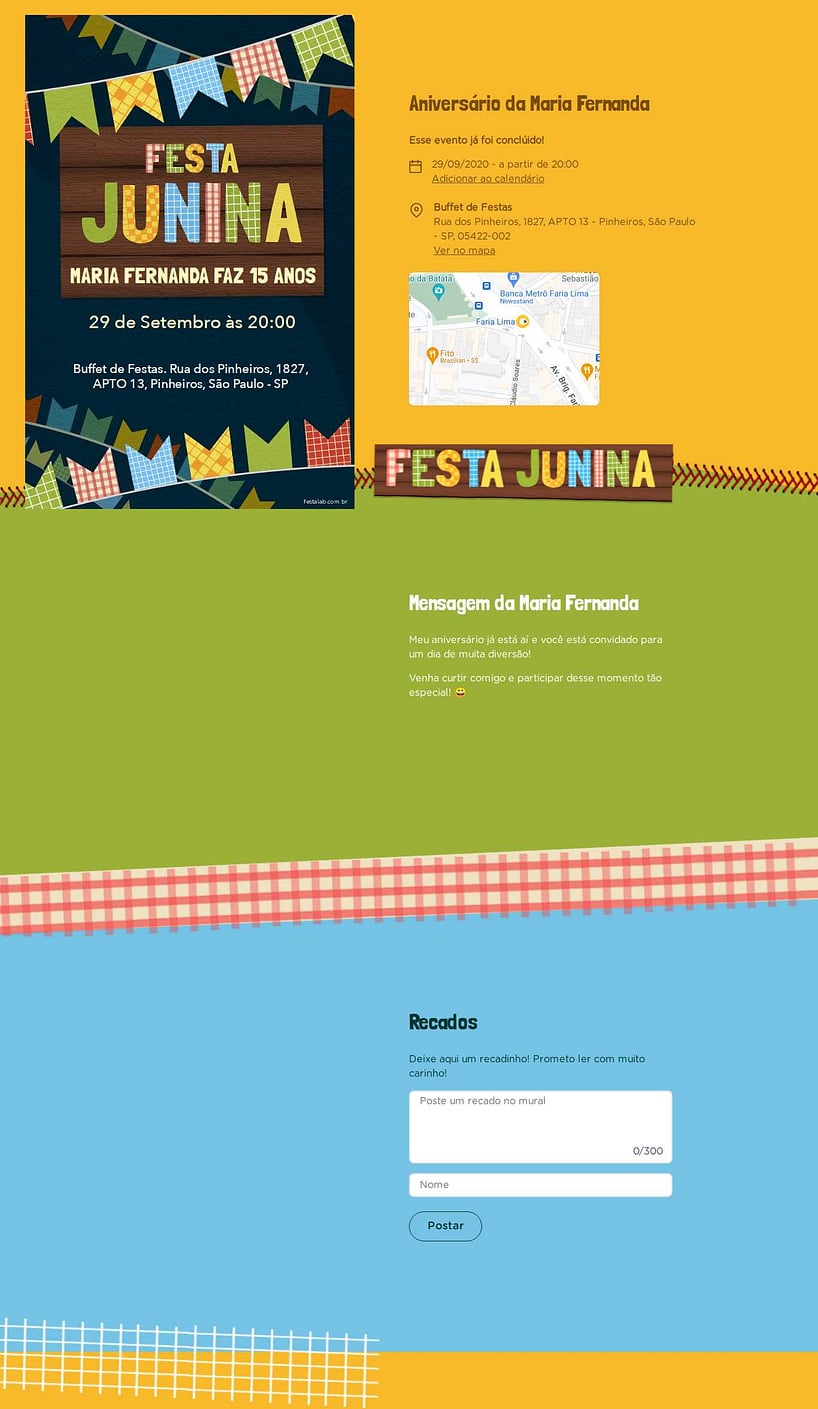 Convite online de aniversário - Bandeirinhas| FestaLab