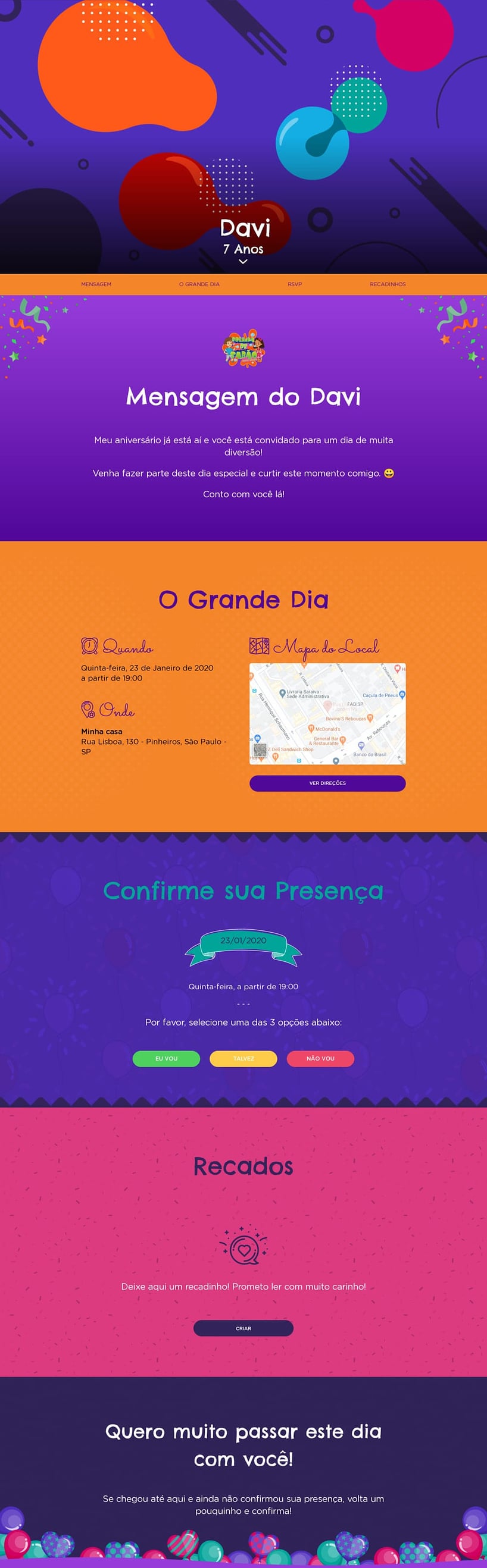 Convite online de aniversário - Bolinha de Sabão| FestaLab