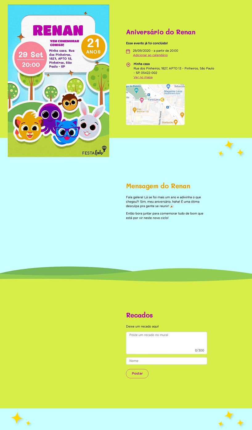 Convite online de aniversário - Bolofofos| FestaLab
