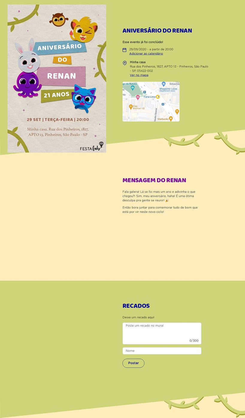 Convite online de aniversário - Bolofofos Selva| FestaLab