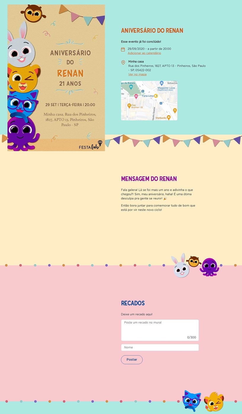 Convite online de aniversário - Bolofofos Surpresa| FestaLab