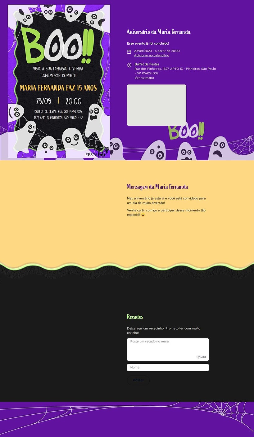 Convite online de aniversário - Boo| FestaLab