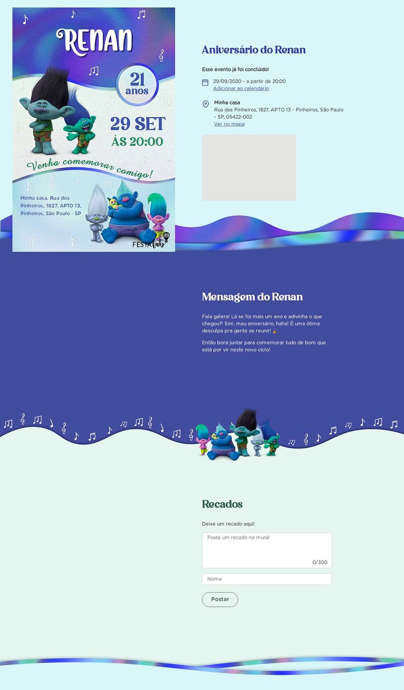 Convite online de aniversário - Boys Trolls Party| FestaLab