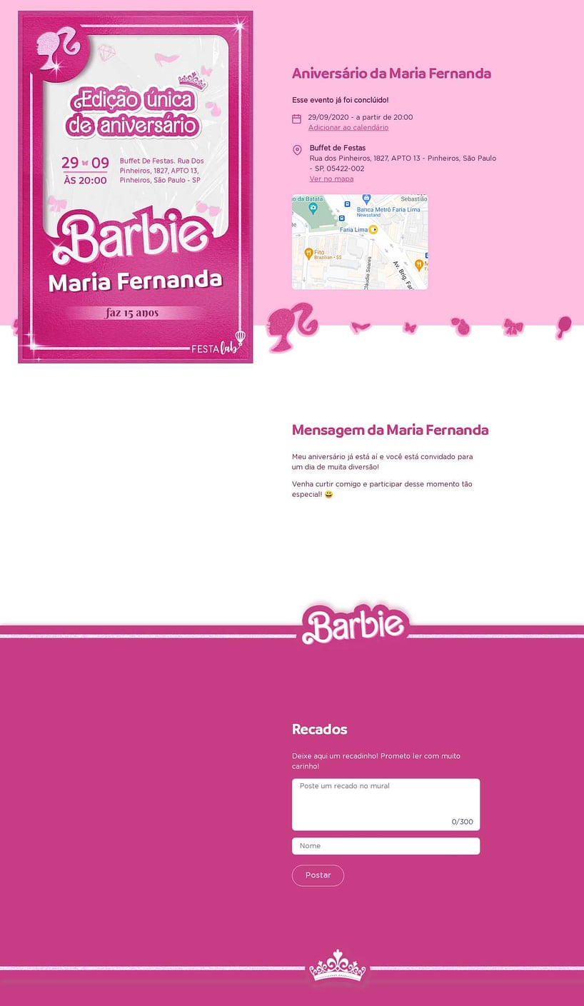 Convite online de aniversário - Caixa da Barbie| FestaLab