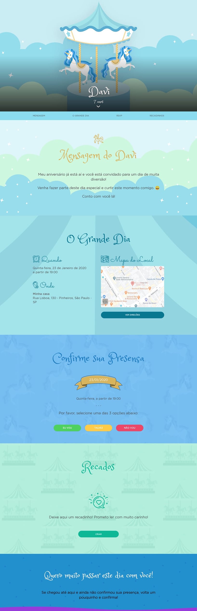Convite online de aniversário - Carrossel Encantado| FestaLab