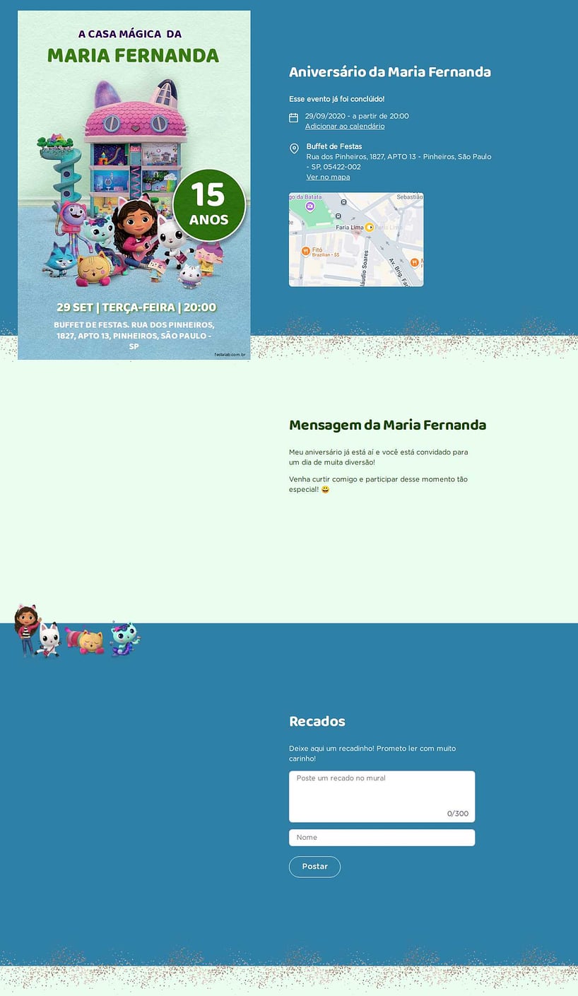Convite online de aniversário - Casa Magica Verde| FestaLab