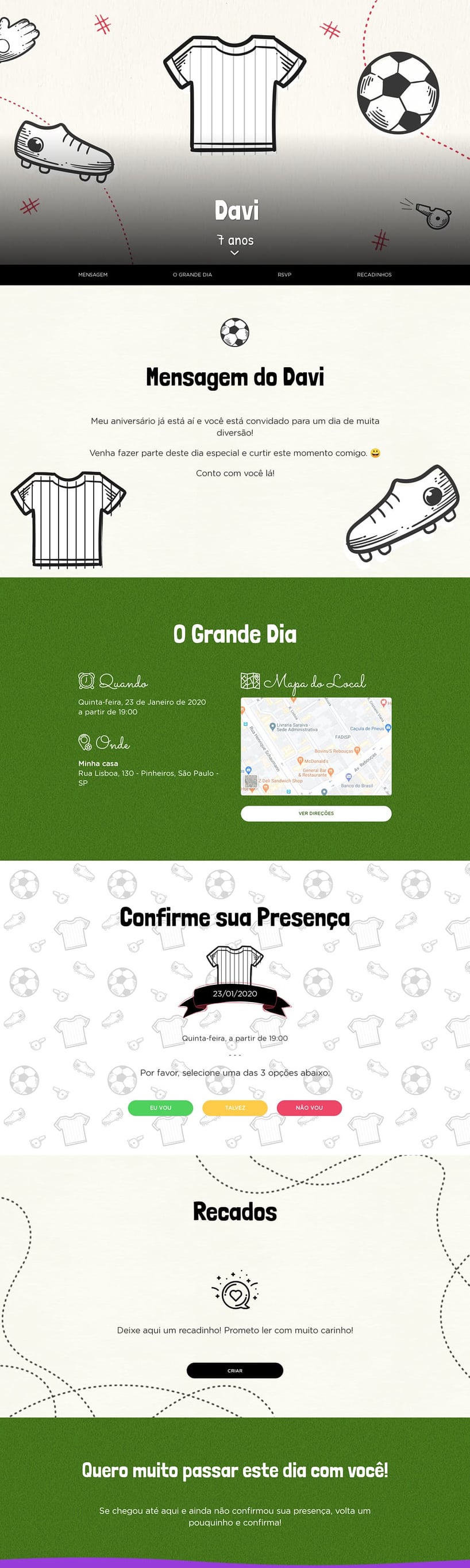 Convite online de aniversário - Corinthians| FestaLab