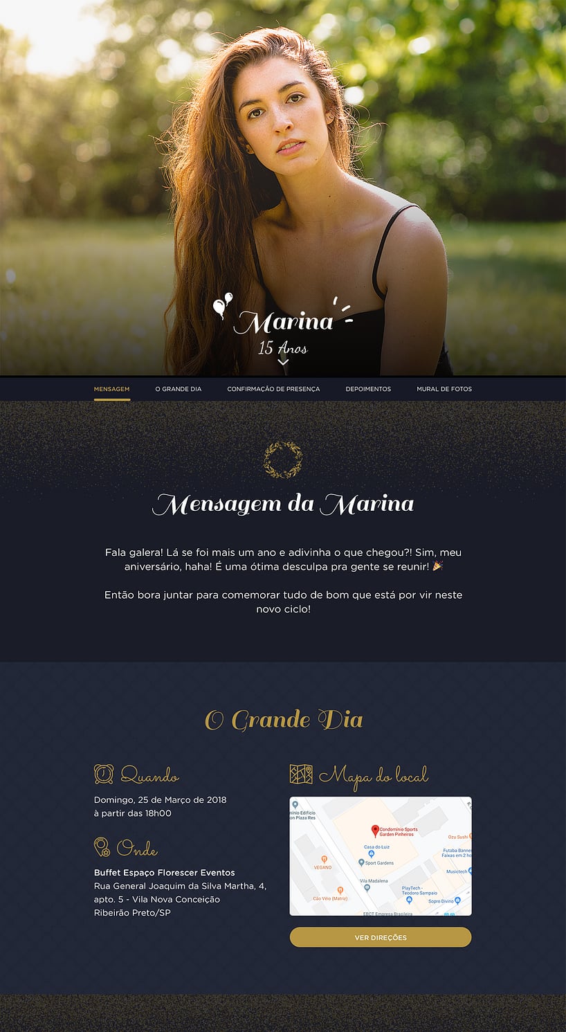 Convite online de aniversário - Coroa de Louros dourado| FestaLab