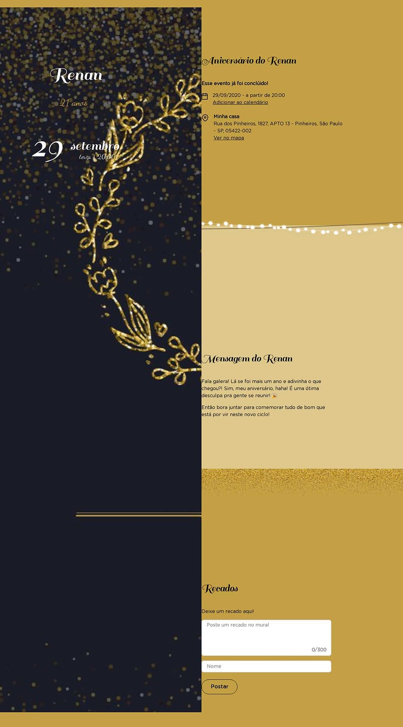 Convite online de aniversário - Debutante - Coroa de Louros| FestaLab