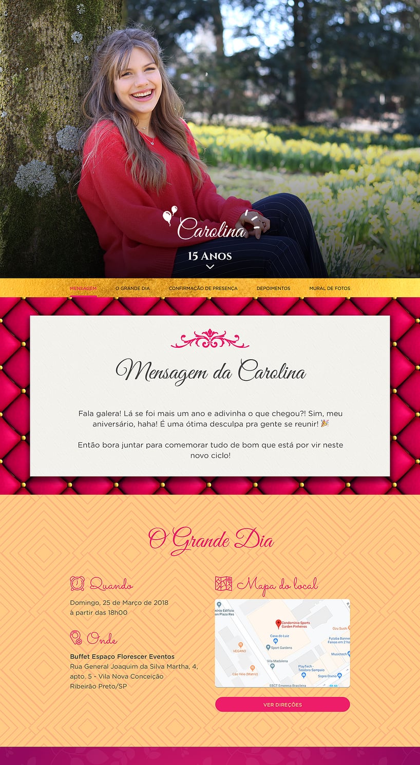 Convite online de aniversário - Debutante Luxo| FestaLab