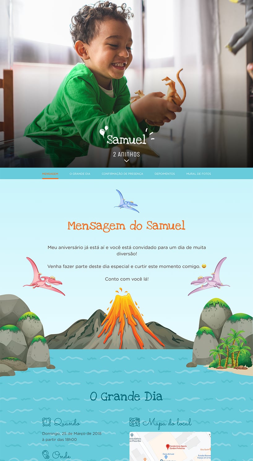 Convite online de aniversário - Dinossauros| FestaLab