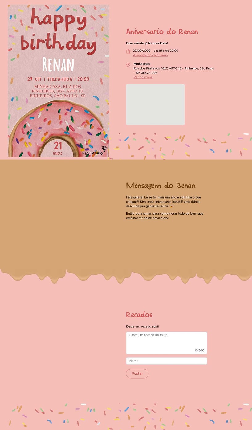 Convite online de aniversário - Donuts| FestaLab
