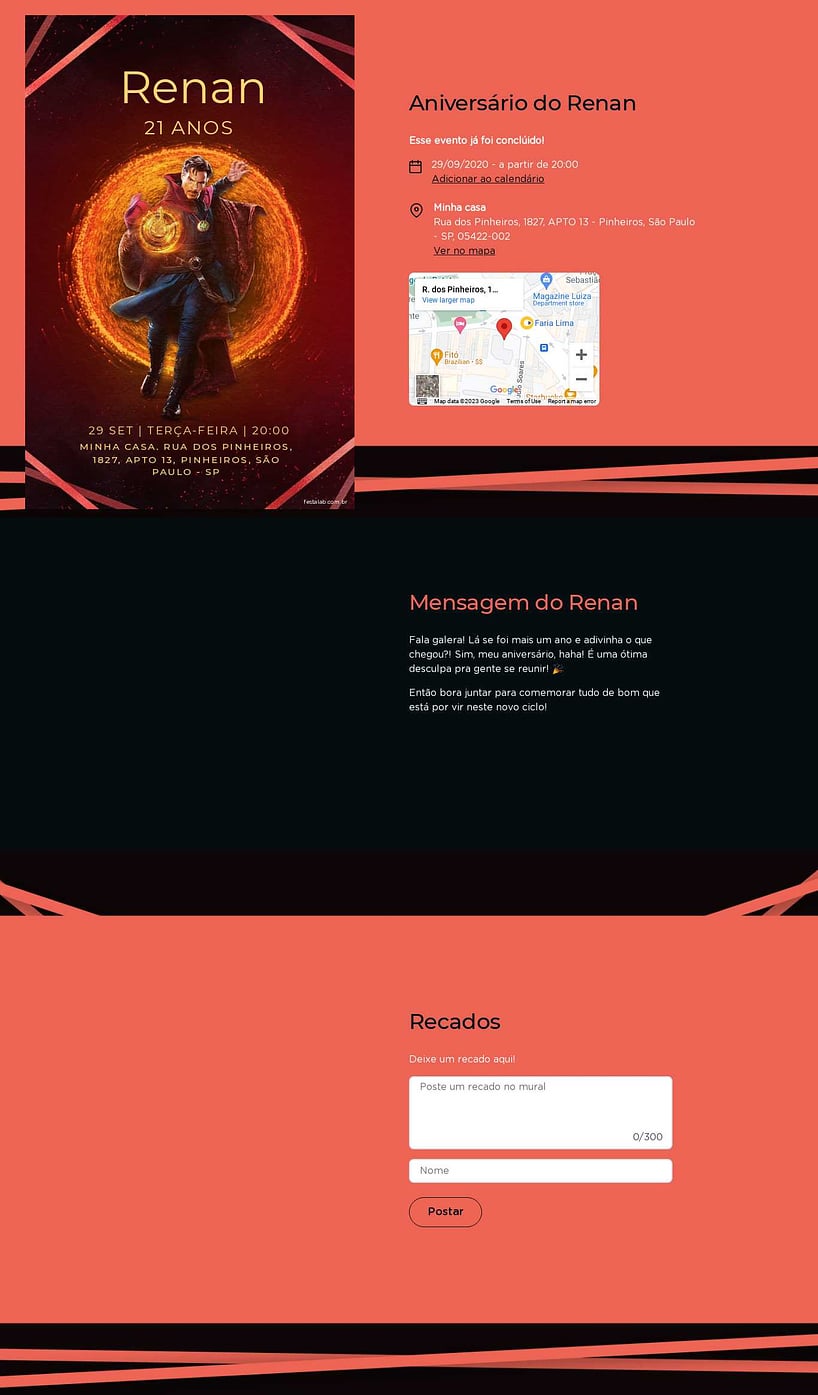 Convite online de aniversário - Dr. Estranho vermelho| FestaLab