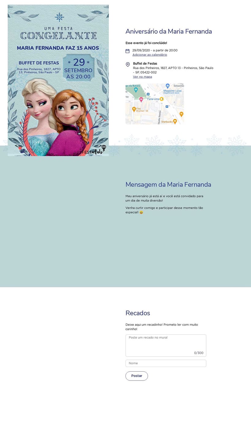Convite online de aniversário - Elsa e Anna| FestaLab