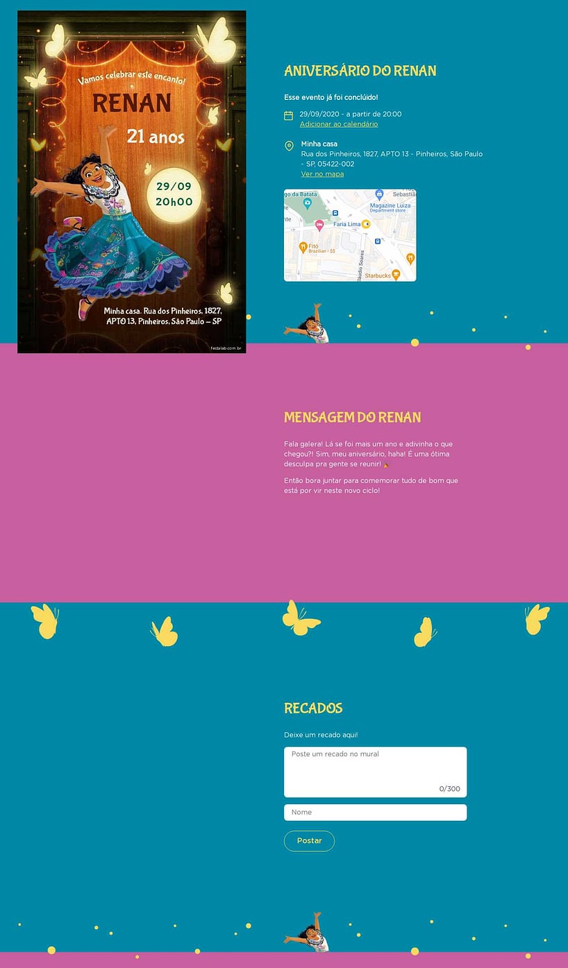 Convite online de aniversário - Encanto da Mirabel| FestaLab