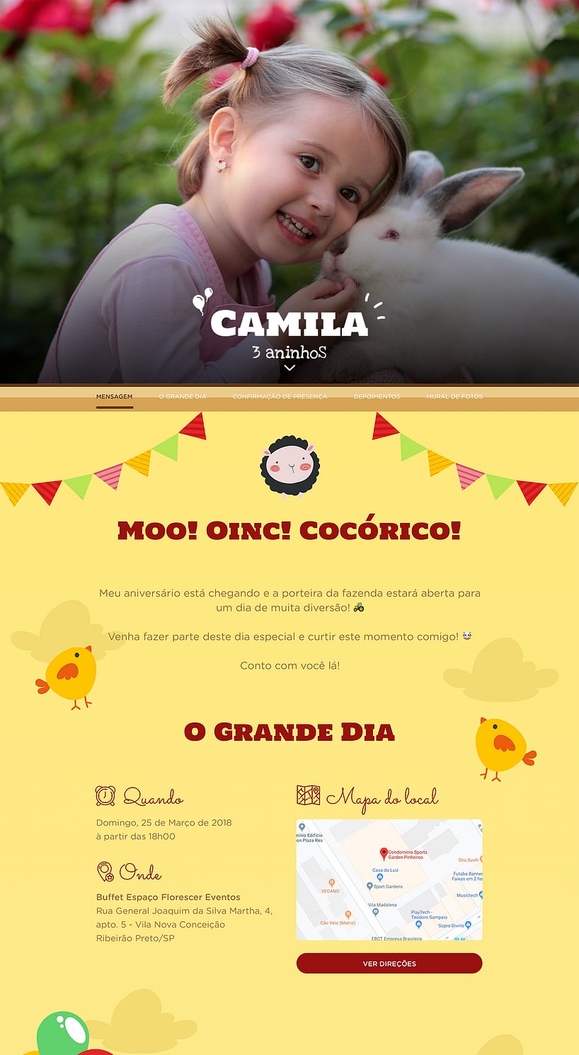 Convite online de aniversário - Fazendinha| FestaLab