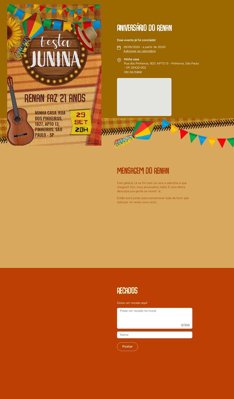 Convite online de aniversário - Festa junina estampado| FestaLab