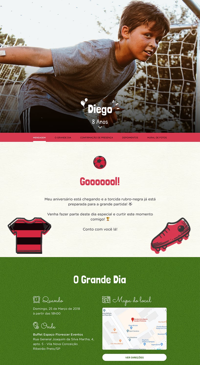 Convite online de aniversário - Flamengo| FestaLab