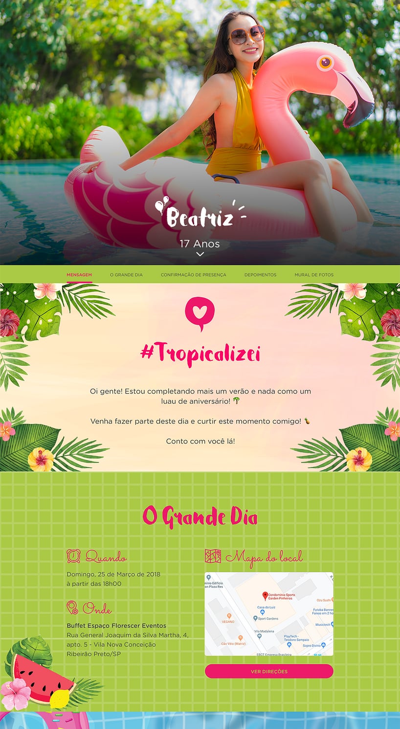 Convite online de aniversário - Flamingo rosa| FestaLab