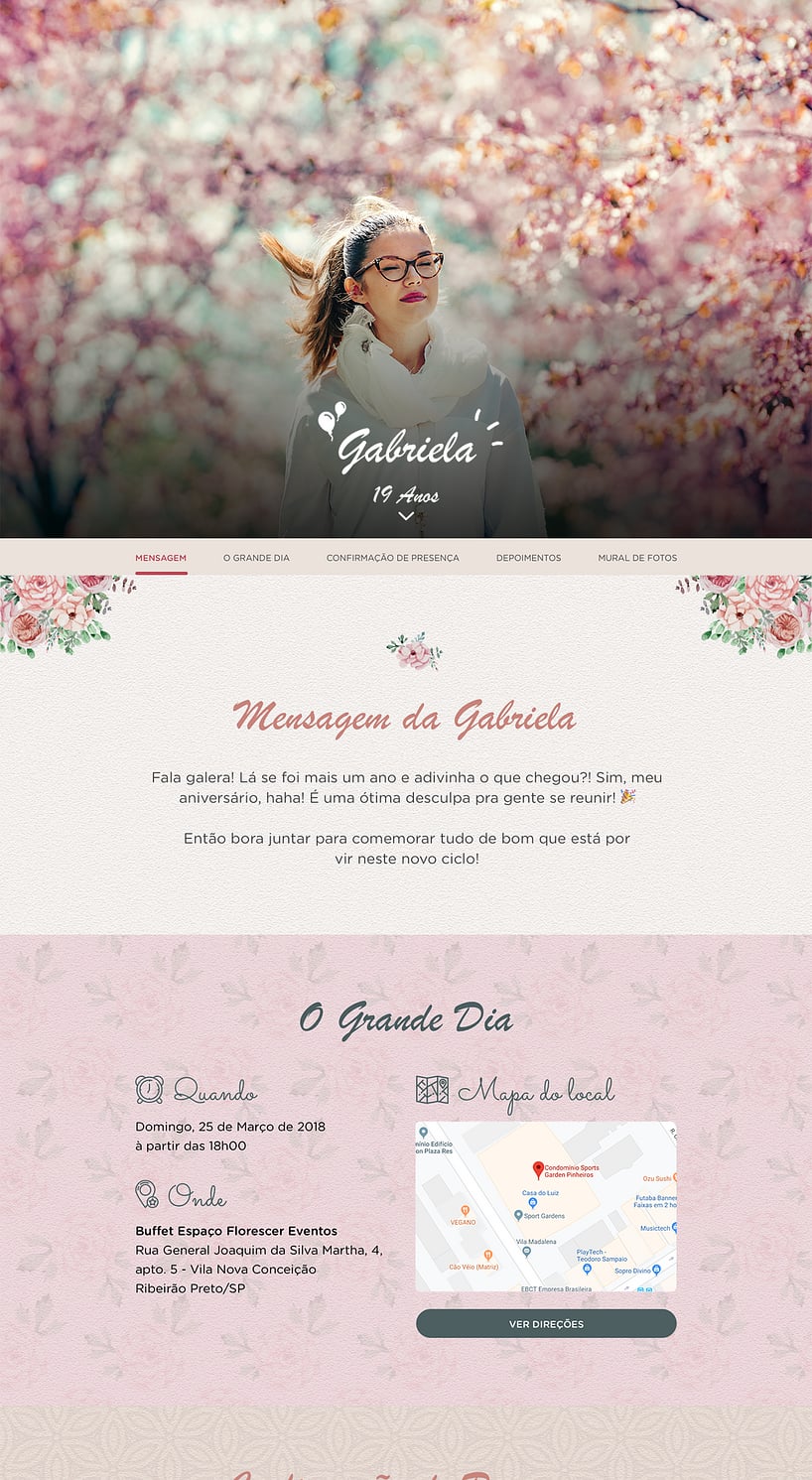 Convite online de aniversário - Festival das Flores| FestaLab