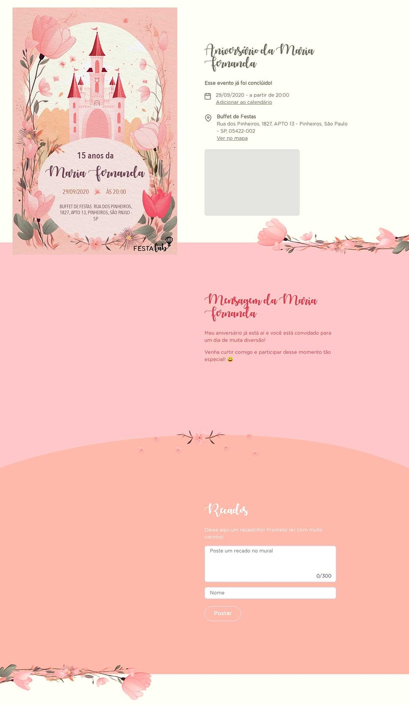 Convite online de aniversário - Floresta Encantada| FestaLab