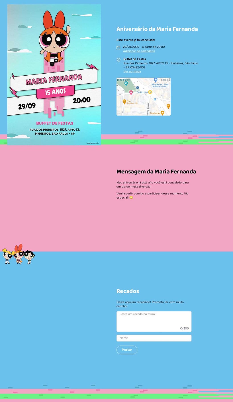 Convite online de aniversário - Florzinha| FestaLab