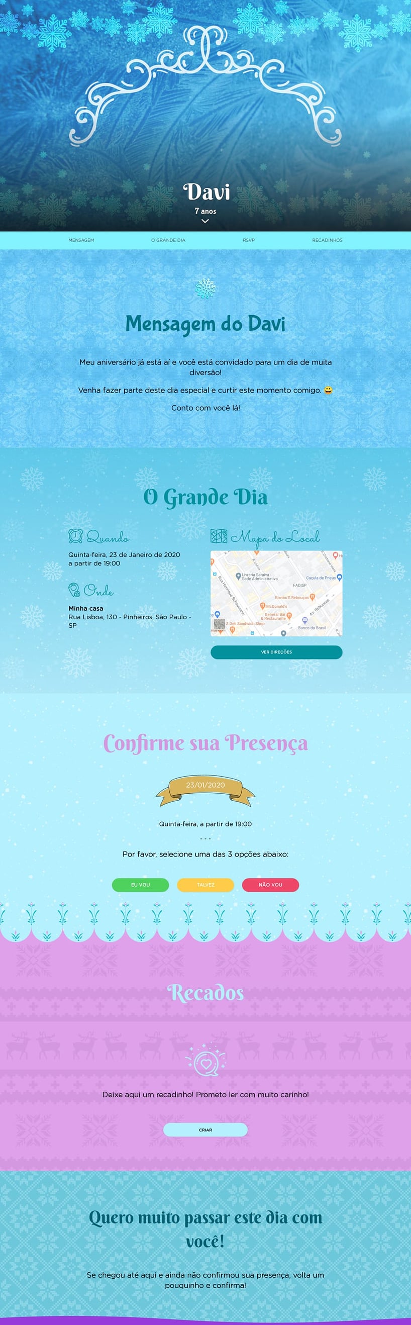 Convite online de aniversário - Frozen Castelo Elsa| FestaLab
