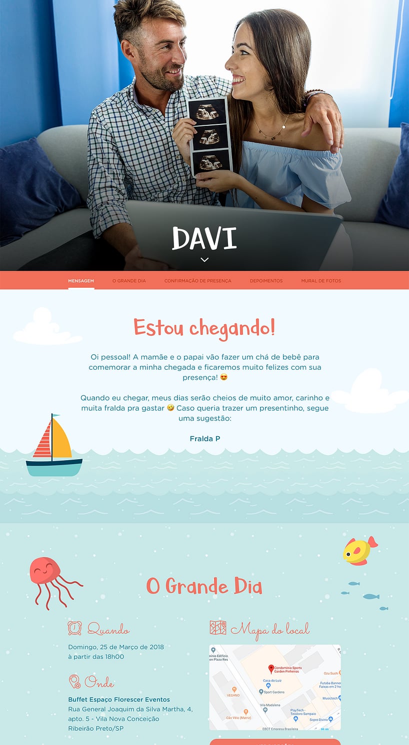 Convite online de aniversário - Fundo do Mar| FestaLab