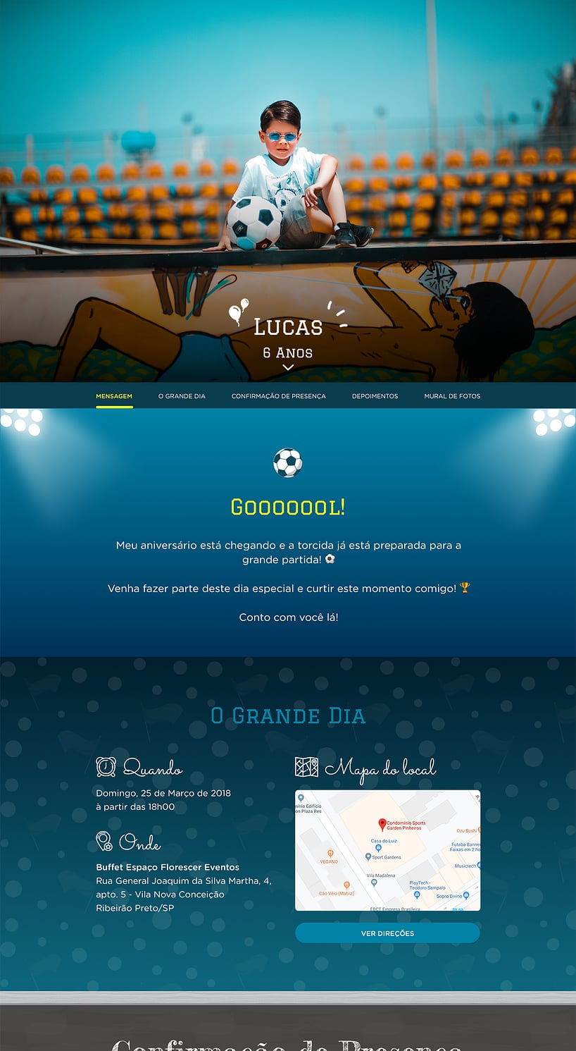 Convite online de aniversário - Futebol| FestaLab