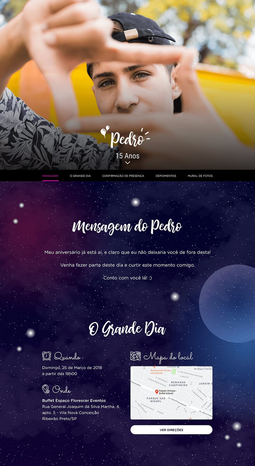 Convite online de aniversário - Galáxia| FestaLab