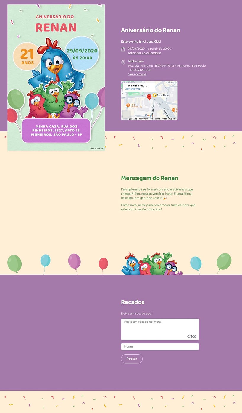 Convite online de aniversário - Galinha Pintadinha verde| FestaLab