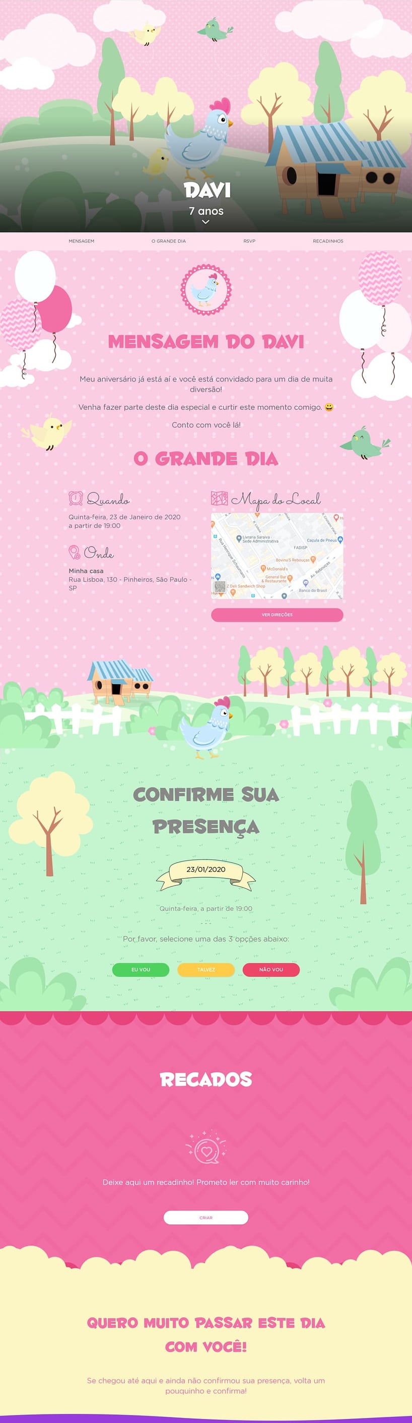 Convite online de aniversário - Galinha Pintadinha| FestaLab