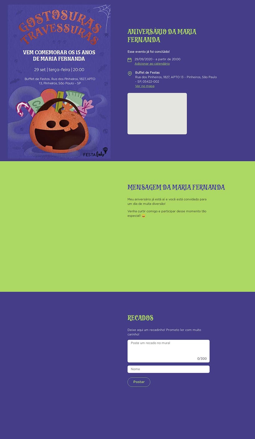 Convite online de aniversário - Halloween Abóbora| FestaLab