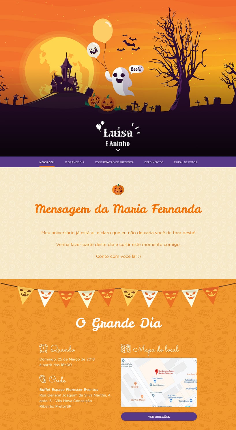 Convite online de aniversário - Halloween| FestaLab