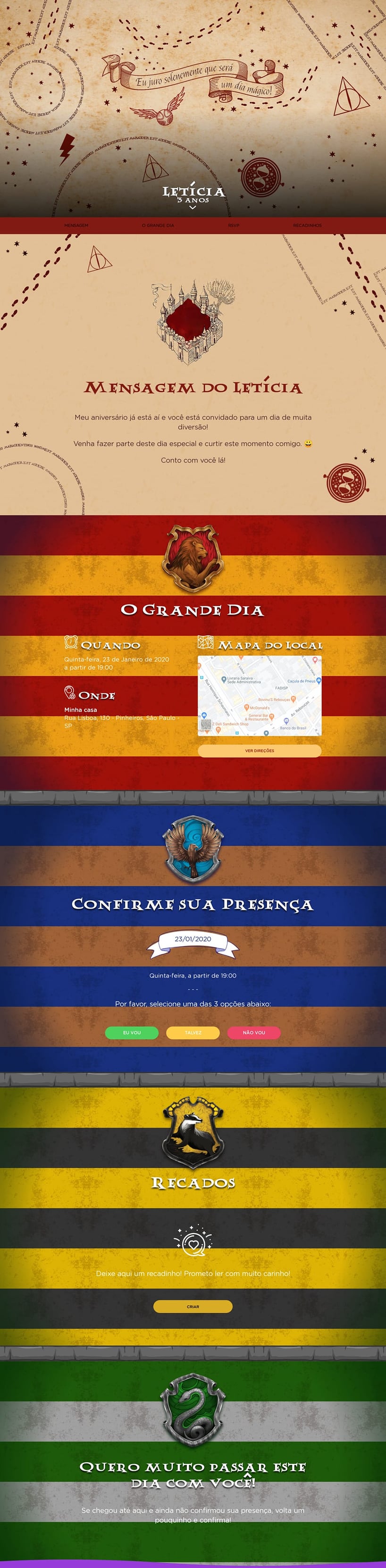 Convite online de aniversário - Harry Potter| FestaLab
