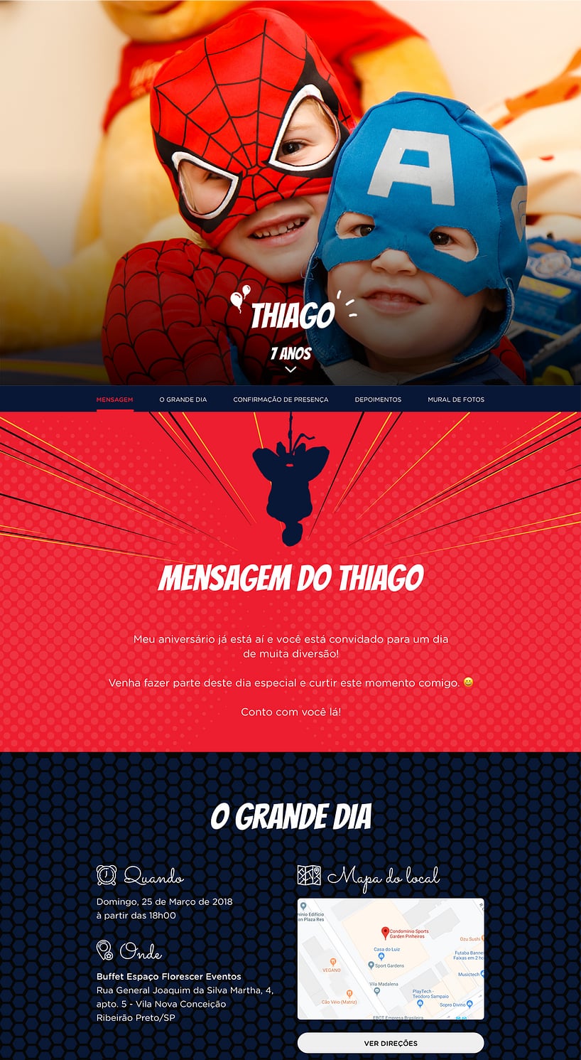 Convite online de aniversário - Homem Aranha| FestaLab