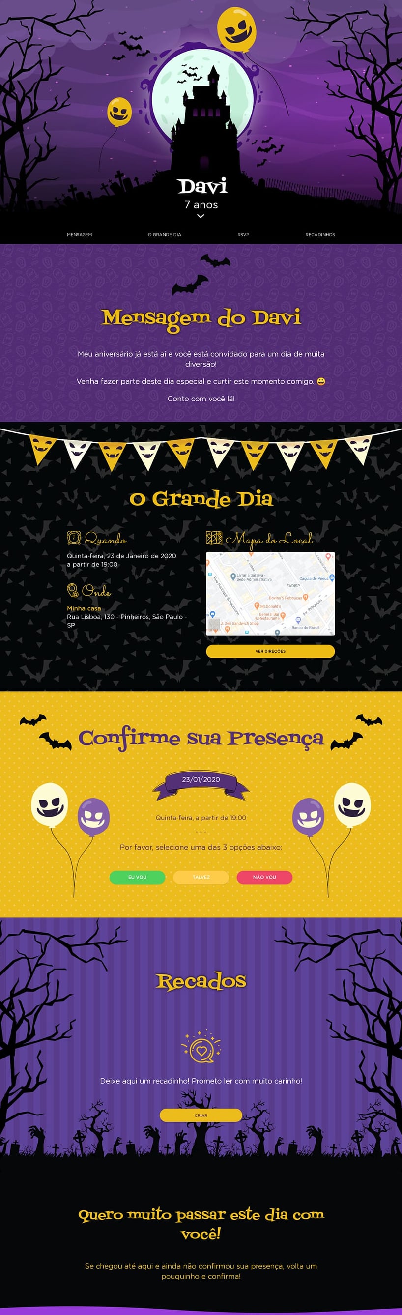 Convite online de aniversário - Hotel Transilvânia| FestaLab