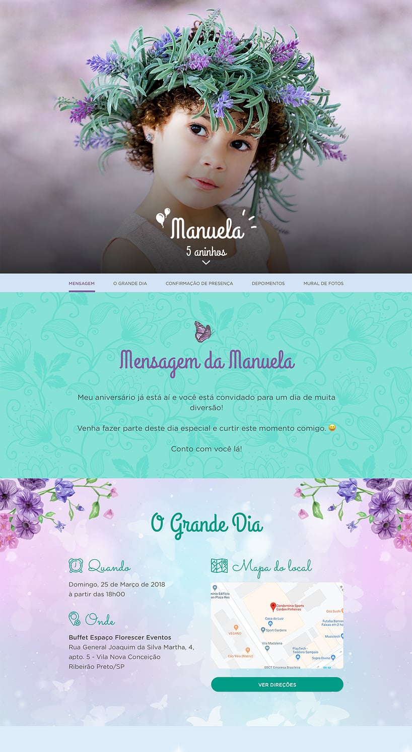 Convite online de aniversário - Encanto das Borboletas Azul| FestaLab