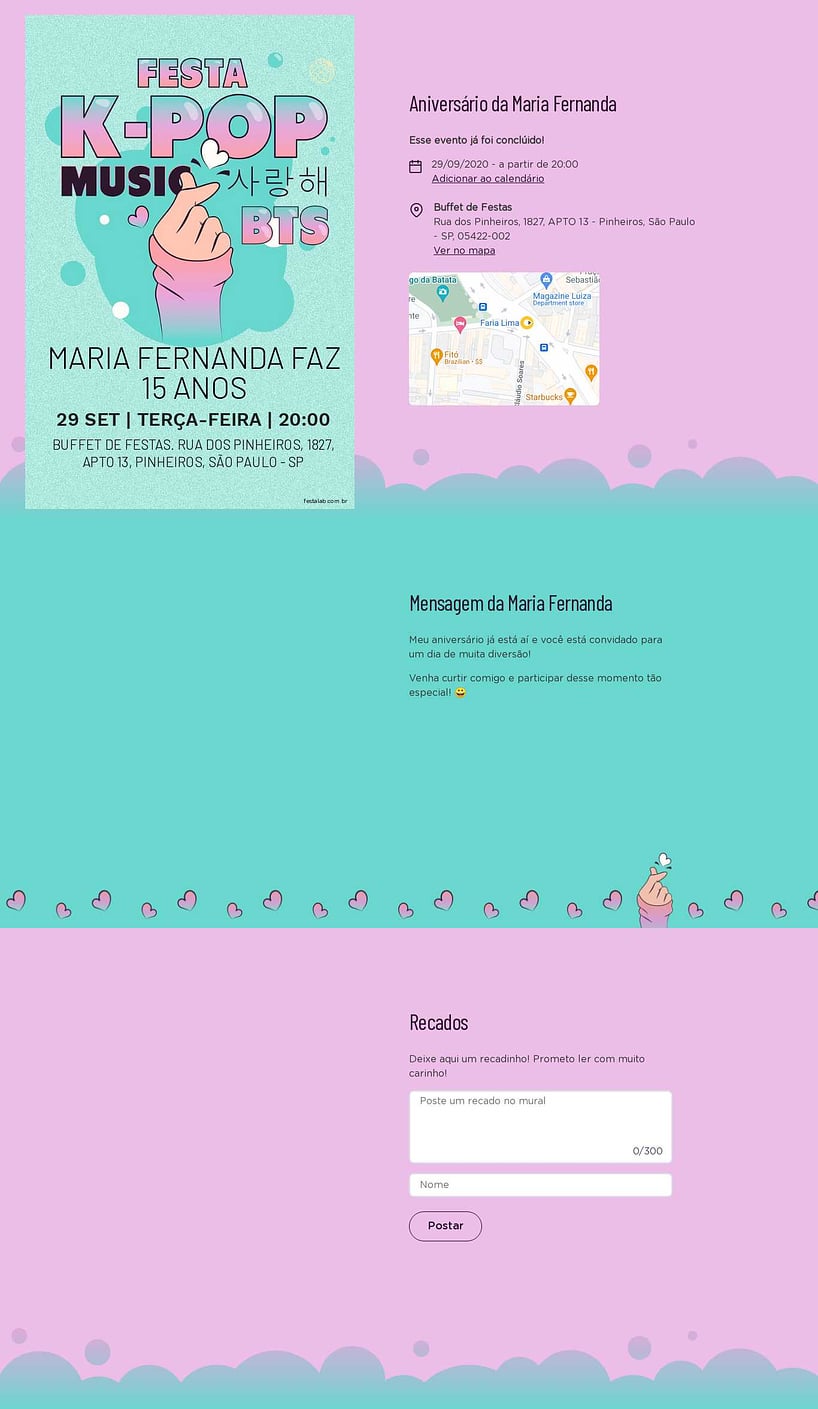 Convite online de aniversário - Kpop| FestaLab