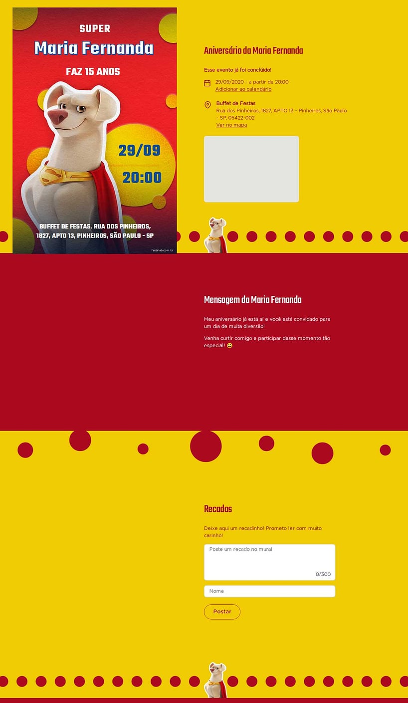 Convite online de aniversário - Krypto! O Supercão| FestaLab