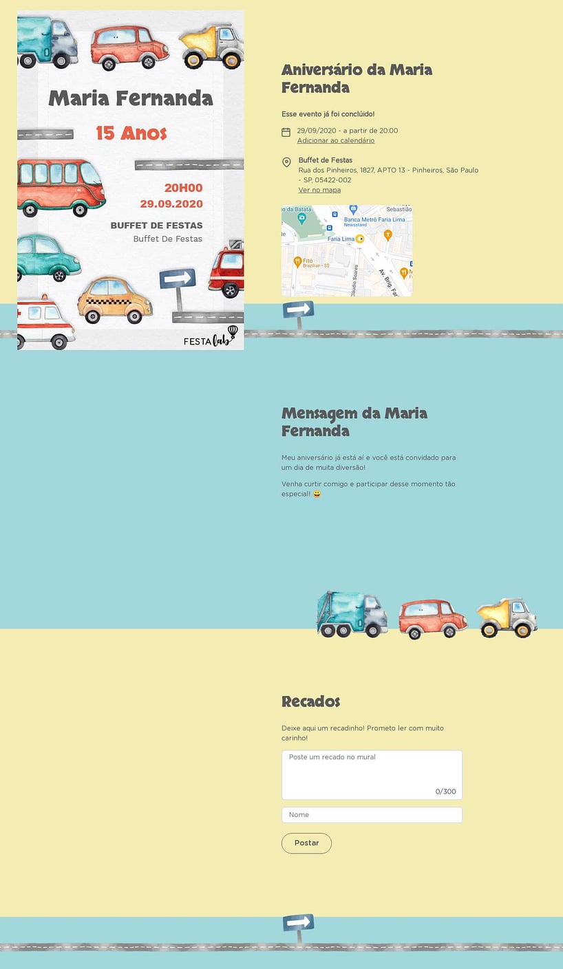 Convite online de aniversário - Meios de Transporte: Cinza| FestaLab