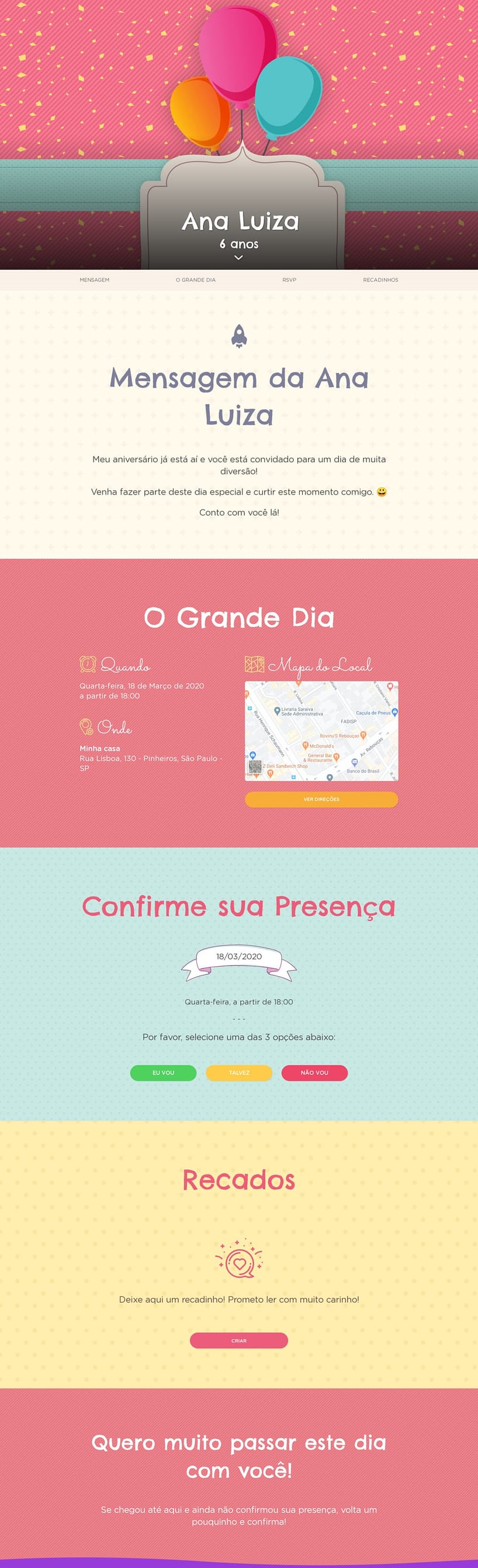 Convite online de aniversário - Menina| FestaLab