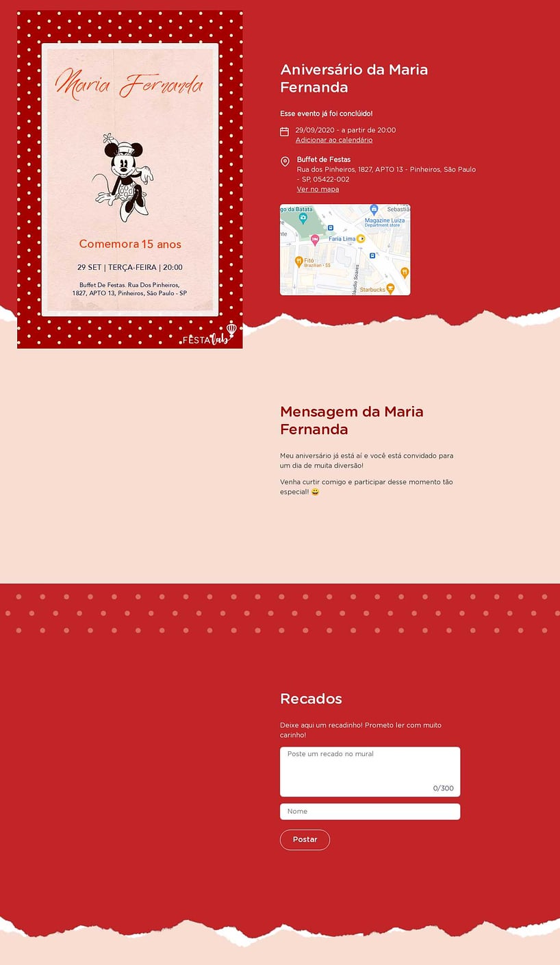 Convite online de aniversário - Minnie Mouse Vintage| FestaLab