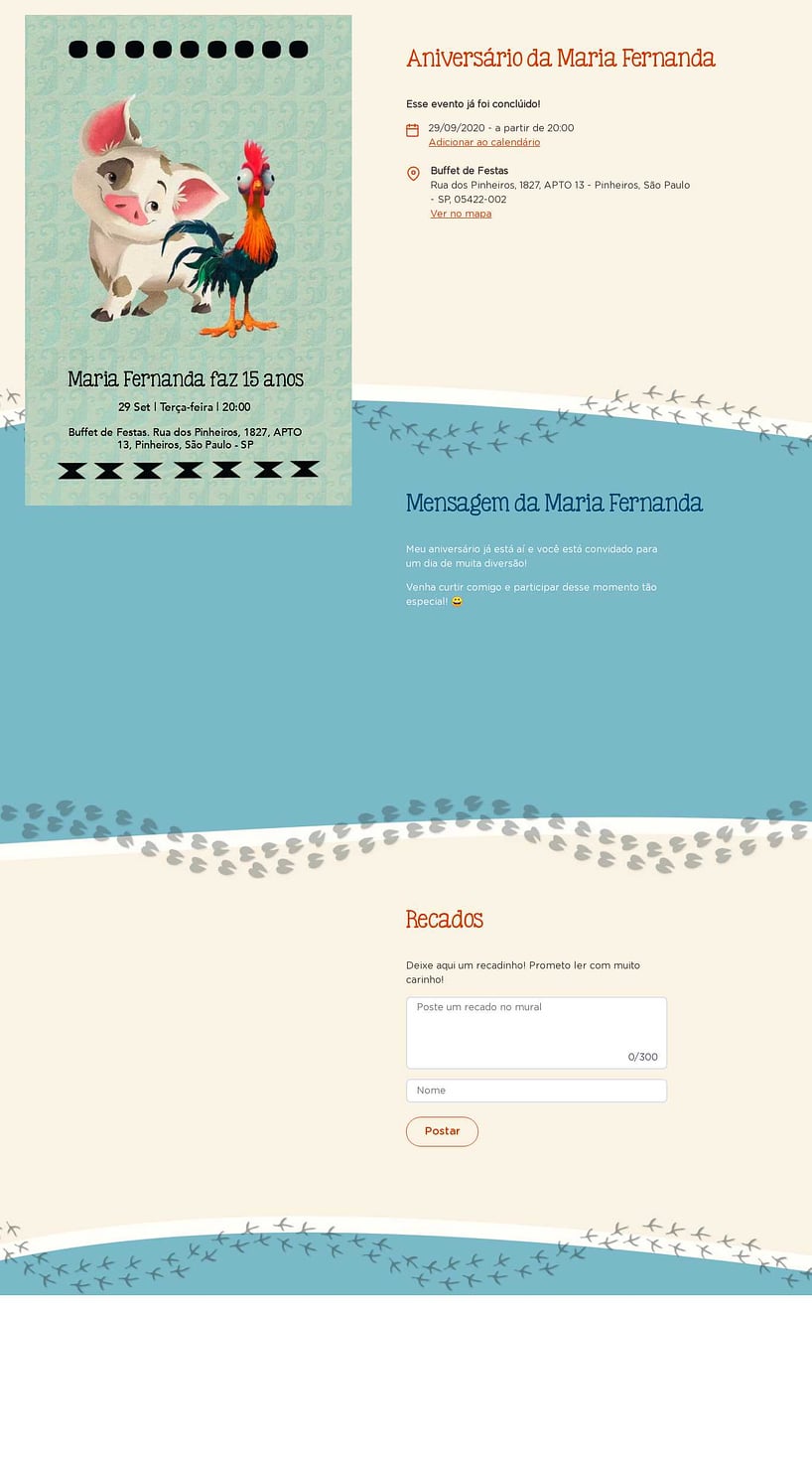 Convite online de aniversário - Moana Pets| FestaLab